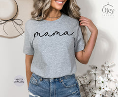 Matching Mama Shirt, Mothers Day Shirt & Gift, Cursive Mama Shirt, Mother T-Shirt, Daughter Gift For Mom, Minimalist Mama Shirt, Mother Gift