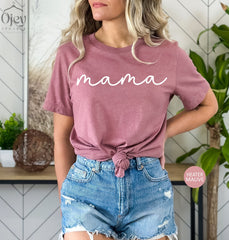 Matching Mama Shirt, Mothers Day Shirt & Gift, Cursive Mama Shirt, Mother T-Shirt, Daughter Gift For Mom, Minimalist Mama Shirt, Mother Gift