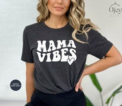 Mama Vibes Shirt, Mother's Day Gift, Retro Shirt For Mother, Mom TShirts, Minimalist Shirt, Mama Heart Shirt, Best Mom Shirt, Gift for Mom