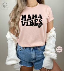 Mama Vibes Shirt, Mother's Day Gift, Retro Shirt For Mother, Mom TShirts, Minimalist Shirt, Mama Heart Shirt, Best Mom Shirt, Gift for Mom