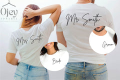 Custom Bride and Groom Shirts, Personalized Groom Bride Shirt, Newly Married Gift, Honeymoon Couple Tshirts, Gifts For Brides and Grooms