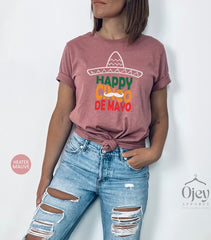 Cinco De Mayo, Sombrero Hat and Mustache Shirt for Cinco De Mayo, Happy 5 de Mayo Shirt Gift, Funny Shirt for Him or Her, Gift for Latino