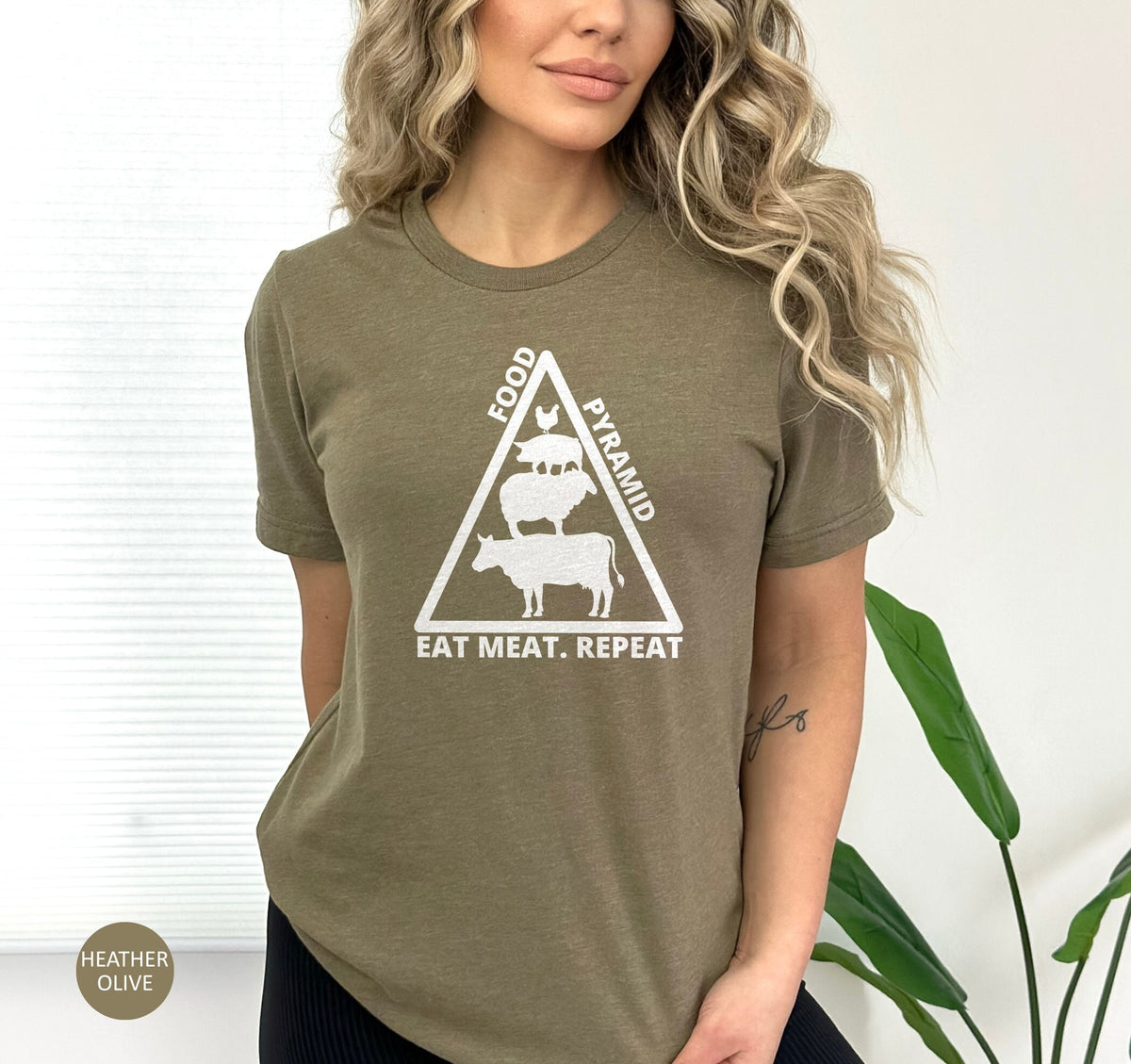 Eat Meat Repeat Shirt, Carnivore Meat Shirt, Food Pyramid Tee, Meat Lover Shirt, Funny Food Pyramid Shirt, Carnivore Shirt