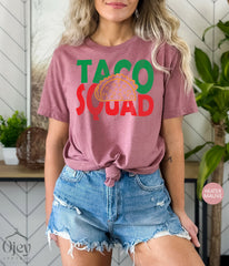 Taco Squad T Shirts for Friends and Family, Cinco De Mayo Party Shirts, Funny Taco Shirt for Latino Friends, Fiesta Matching Unisex Shirts