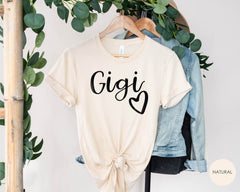 Gigi Heart Shirt, Cool Nana Shirt, Gift For Grandma, Grandmother Tshirt, Auntie To Be Shirt, Mother's Day Gift, Womens Clothing, Gigi Gift