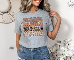 Leopard Floral Mama Shirt, Retro Mama Shirt, Cute Mom Shirt, Motherhood Shirts For Her, Mom To Be Tshirt, Womens Clothing, Mother's Day Gift