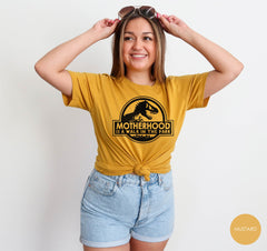 Motherhood T-Shirt, Funny Mamasaurus Shirt, Motherhood Is A Walk In The Park Shirt, Funny Mom Tshirt, Womens Clothing, Mother's Day Gift