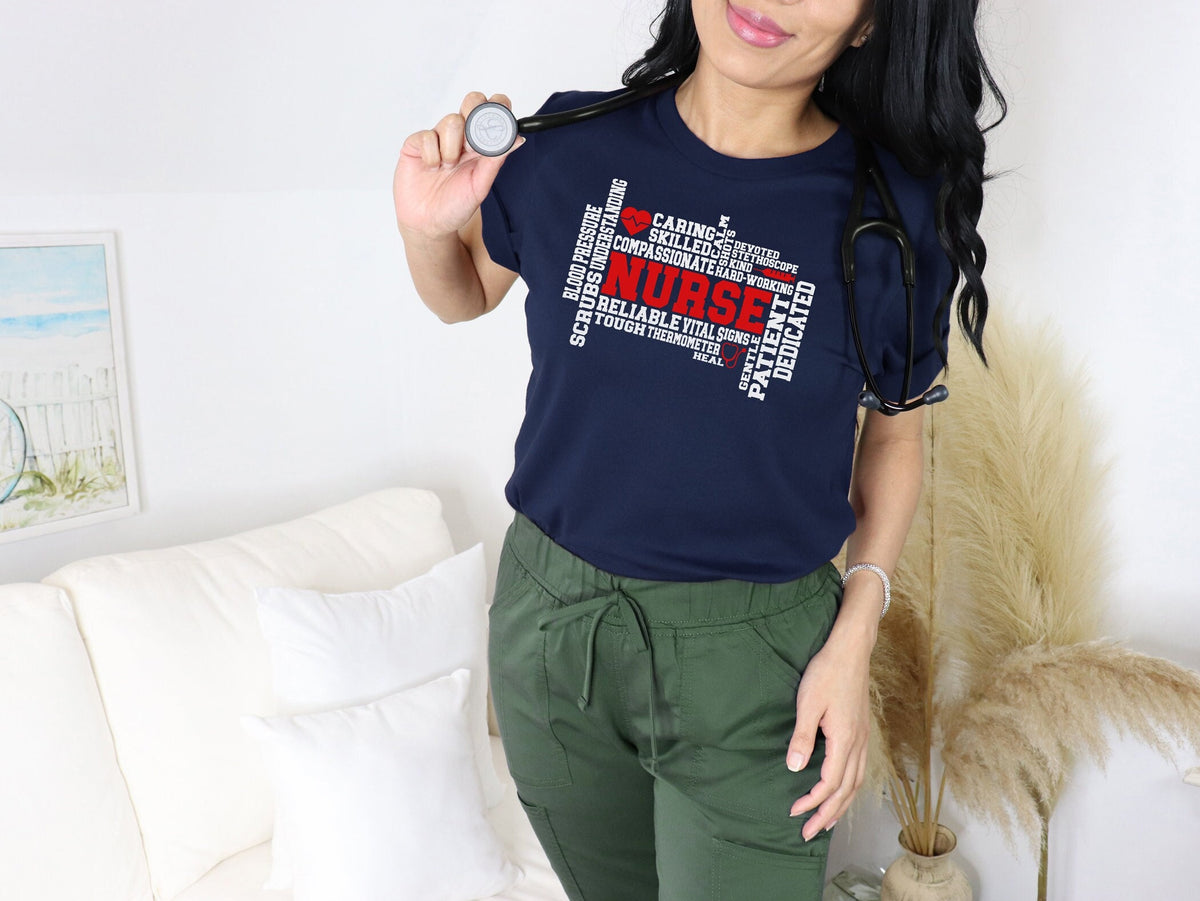 Nursing Shirt, Nurse Word Art Shirt, Stethoscope Shirt, Gift for Nurse, Best Nurse Tee, Essential Worker Shirt , Nurse Definition Tee, Nurse