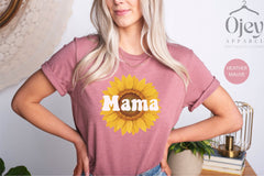 Sunflower Mama Shirt, Mama Floral Shirt, Mother's Day Gift, New Mom Shirt, Birthday Gift for Mom, Womens Clothing, Cute Gift From Husband
