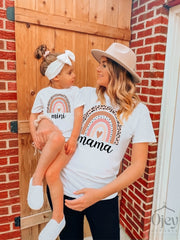 Mama And Mini Rainbow Heart Shirts, Mom And Me Bodysuit, Mother's Day Gift, Matching Baby And Mama, Mother To Be Shirt, Family Gift For Her