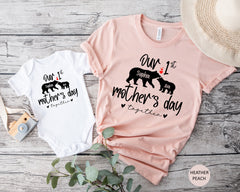 Our 1st Mother's Day Together Shirt, Matching Baby And Mom Outfit, Custom Baby Bodysuit, Personalized Mother's Day Shirt, Mother's Day Gift