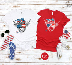 4th of July Patriotic Shirt - 4th of July Cow Shirt - Oh My Stars Cow T-Shirt - 4th of July Cowland Shirt - Cow Lover Tee - 4th of July Gift