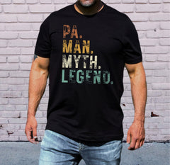 Pa Man Myth Legend Shirt, Father's Day Gift, Legend Dad Shirt, Papa Tshirt, Retro Dad Shirt, Mens Clothing, Father Birthday, Grandpa Gift