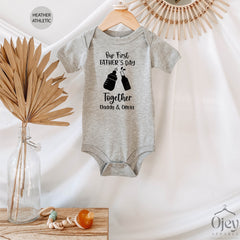 Custom Our First Fathers Day Together Shirt, Dad and Baby Matching Shirts, Baby Bodysuits Daddy, Father and Baby Shirt, First Fathers Day