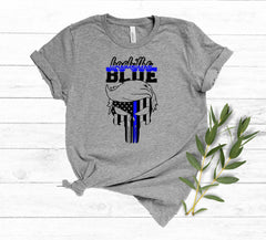 Back The Blue Punisher Skull Shirt, Law Enforcement T-Shirt, Blue Line Flag Back The Blue Shirt, Police Support Tee, Patriotic Outfit