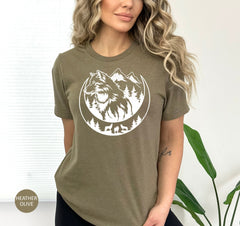 Wolf Shirts, Wolf Shirts for Kids, Wolf Lover Gift, Wildlife Shirt, Wolf Gift Shirts, Wolf Girl, Nature Camping Shirts, Wolf Mountain Shirt