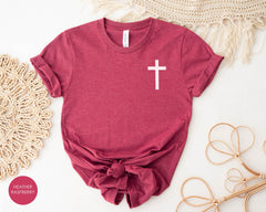 Pocket Cross Shirt for Gift, Unisex Crewneck Religious Shirt, Cross Shirt, Church Gift, Faith Tee, God is Greater than Highs and Lows Shirts