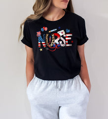 USA Nurse Shirt, Patriotic Nurse T-Shirt, 4th of July Nurse Shirt, American Nurse Shirt, Independence Nurse T-Shirt