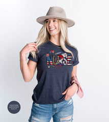 USA Nurse Shirt, Patriotic Nurse T-Shirt, 4th of July Nurse Shirt, American Nurse Shirt, Independence Nurse T-Shirt