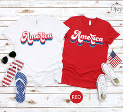 Retro America Shirt for Adults and Kids, Celebrating 4th of July with Custom Retro Style America Shirt, Vintage Style American Tee