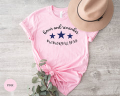 Remember and Honor Memorial Day Shirt for Adults and Kids, Memorial Day Honor and Remember 3 Stars Shirt, Independence Day Memorial Day Gift