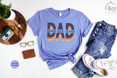 Custom Dad Shirt, Dad Kids Names Tshirt, Father's Day Gift, Retro Dad Tshirt, Father In Law Gift, Dad Birthday Shirt, Personalized Dad Gift