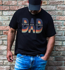 Custom Dad Shirt, Dad Kids Names Tshirt, Father's Day Gift, Retro Dad Tshirt, Father In Law Gift, Dad Birthday Shirt, Personalized Dad Gift