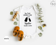Custom Our First Fathers Day Together Shirt, Dad and Baby Matching Shirts, Baby Bodysuits Daddy, Father and Baby Shirt, First Fathers Day