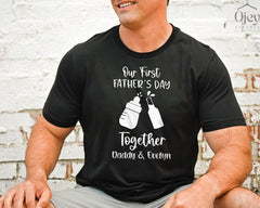 Custom Our First Fathers Day Together Shirt, Dad and Baby Matching Shirts, Baby Bodysuits Daddy, Father and Baby Shirt, First Fathers Day