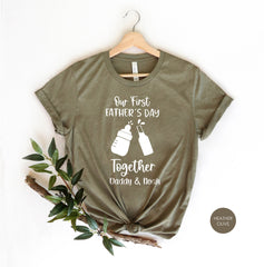 Custom Our First Fathers Day Together Shirt, Dad and Baby Matching Shirts, Baby Bodysuits Daddy, Father and Baby Shirt, First Fathers Day