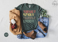 Custom Years Husband Father Grandpa Legend Shirt, Father's Day Gift, Father Legend T-Shirt, Dad Birthday Gift Shirt, Gift For Dad & Grandpa