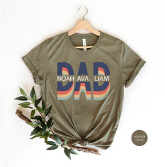 Custom Dad Shirt, Dad Kids Names Tshirt, Father's Day Gift, Retro Dad Tshirt, Father In Law Gift, Dad Birthday Shirt, Personalized Dad Gift