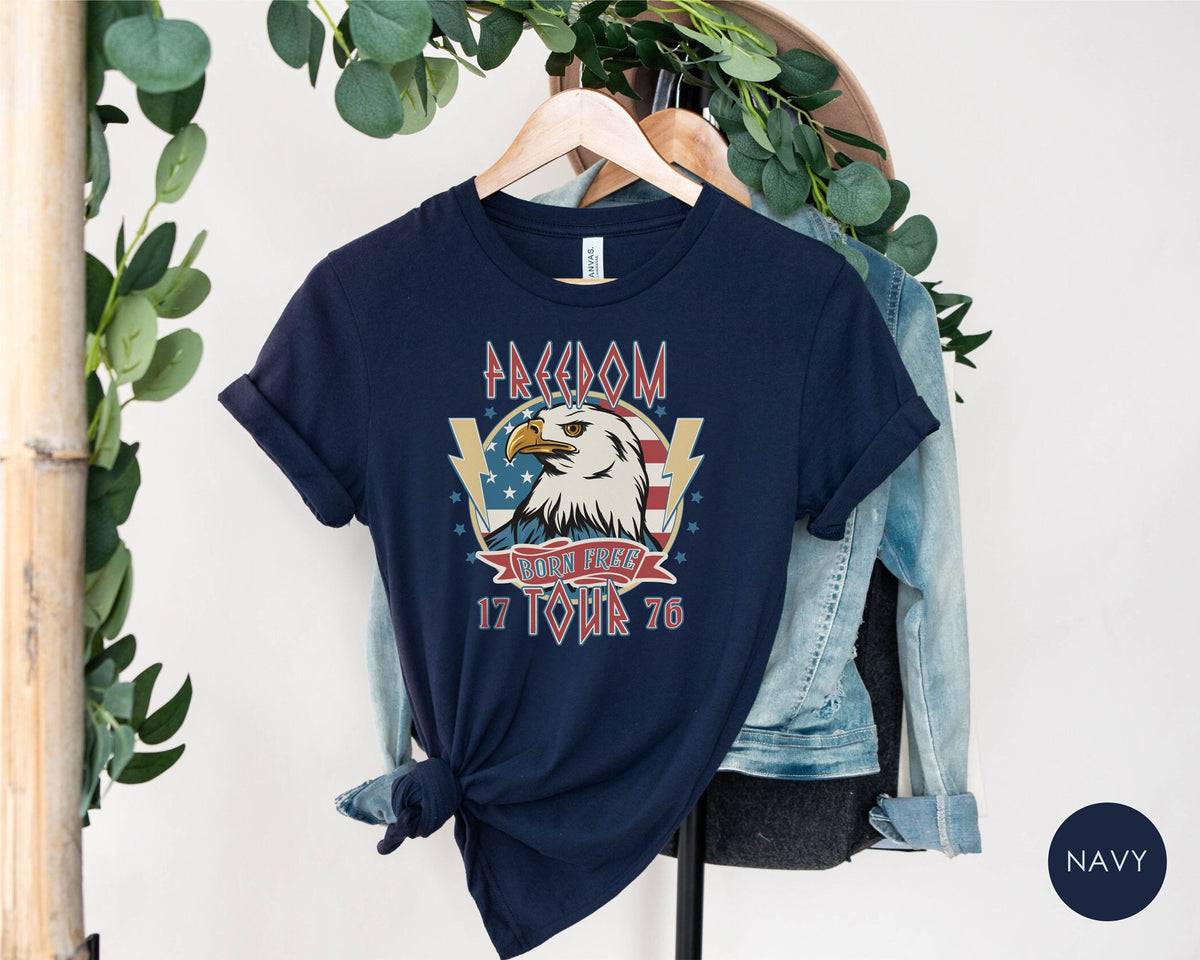 Freedom Born Free American Eagle Shirt, 1776 July 4th Freedom Shirt, Bald Eagle Freedom Tee, Unisex American Eagle T Shirt, Independence Day