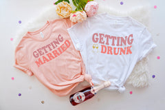 Getting Drunk Tank Top, Getting Married Racerback Tank Top, Wedding Apparel, Bachelorette Party Outfit, Getting Drunk Tank for Bachelorette