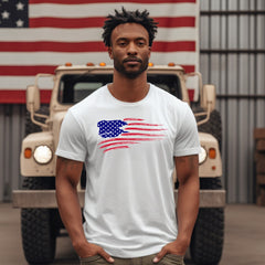 Distressed American Flag Shirt, US Flag, American Flag Shirt Gift for Patriots, Stars and Stripes US Flag, Retro American Flag Gift Shirt