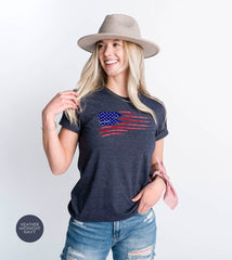 Distressed American Flag Shirt, US Flag, American Flag Shirt Gift for Patriots, Stars and Stripes US Flag, Retro American Flag Gift Shirt