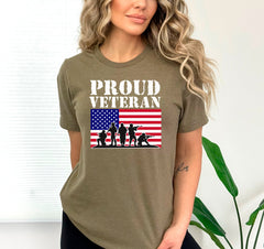 Proud Veteran US Flag Shirt, Independence Day Gift, 4th of July Men Shirt, 4th of July Women's Shirt, US Army Shirt, Patriotic Shirts Gift