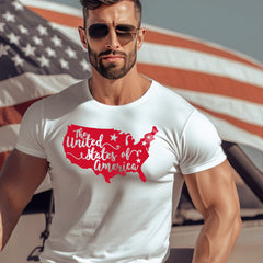 The United States of America Shirt, Land of the Free, Patriotic Shirt, USA Map T Shirt, Red United States of America Map T Shirt, 4th f July