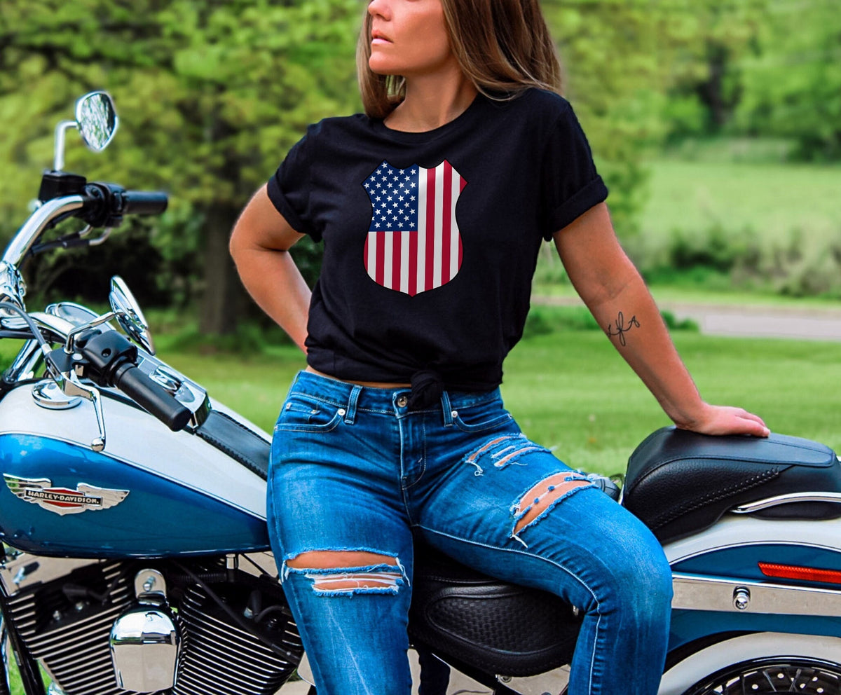 Police Badge American Flag Shirt, American Police Flag Shirt, Law Enforcement Shirts, Police Officer Gift, 4th of July Gift for Loved Ones
