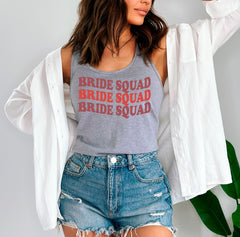 Bride Squad Shirt, Retro Bride Tank Top, Bachelorette Party Shirts, Bridesmaid Gifts, Bridal Party Shirts, Bride To Be, Bridal Shower Gift