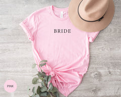 Bride And Groom Shirts, Matching Bride Groom Tshirts, Couples Bachelorette Shirt, Minimalist Wedding Tee, Just Married, Bridal Shower Gift