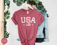 USA Matching Family Shirts, Distressed USA Flag Shirts, Independence Day Shirt,American Flag Tee, Declaration of Independence USA Flag Shirt