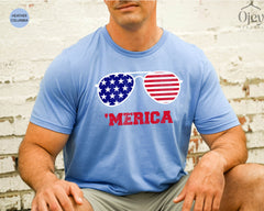 Merica Shirt, 4th of July Shirt, 4th of July, Merica Glasses Shirt, Merica Unisex Shirt, Merica Women Shirt, 4th of July Glasses Gift Shirt
