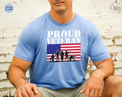 Proud Veteran US Flag Shirt, Independence Day Gift, 4th of July Men Shirt, 4th of July Women's Shirt, US Army Shirt, Patriotic Shirts Gift
