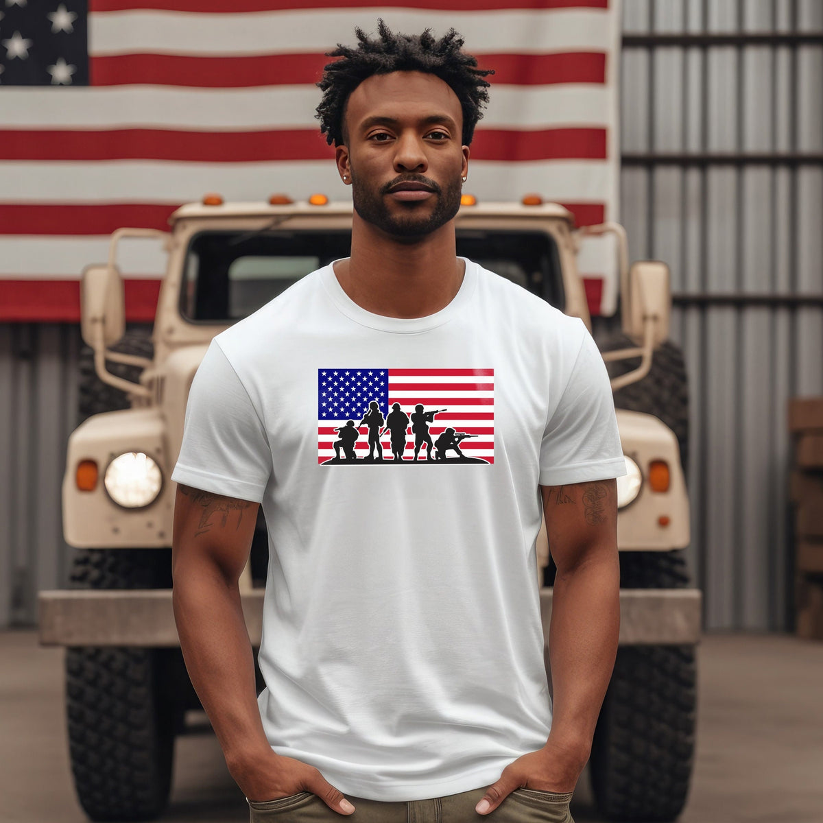 US Army Flag Shirt, US Army Shirt with Stars and Stripes, 4th of July Shirts, Military Shirt, Veteran Shirt, Patriotic Shirt, Army Family