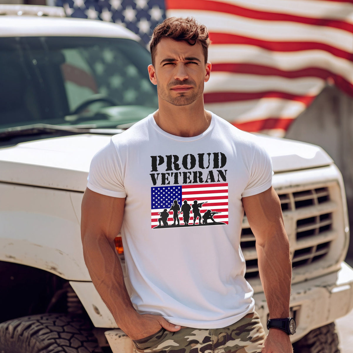 Proud Veteran US Flag Shirt, Independence Day Gift, 4th of July Men Shirt, 4th of July Women's Shirt, US Army Shirt, Patriotic Shirts Gift