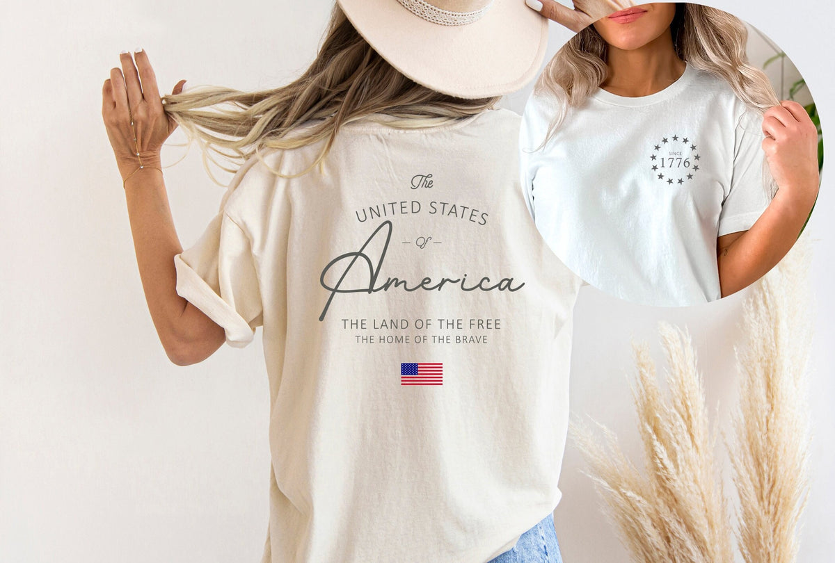 4th of July T-Shirts, USA 1776 Shirt, Patriotic USA T-Shirt, Land of The Free Shirt, United States of America Shirt, 4th of July Shirt