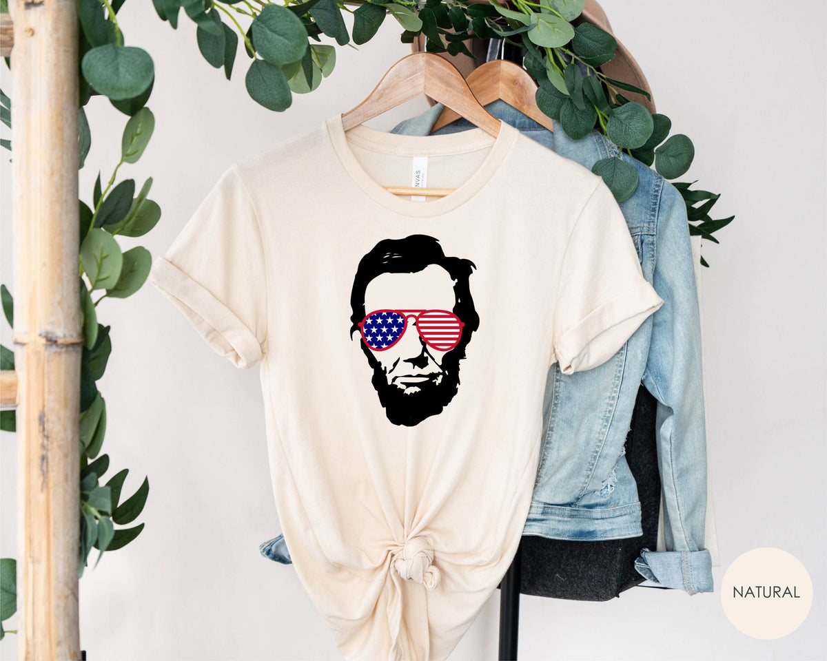 Abraham Lincoln Shades of America, Abraham Lincoln Shirt, American Flag Shades, Funny Abraham Lincoln Presidential Gift, Gift for History