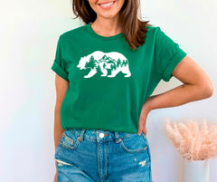 Bear Mountain Shirt, Camping Bear Shirt, Nature Bear Shirt, Nature Lover Shirt, Bear Hiking Shirt, Bear Women Shirt, Bear Shirt Gift