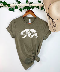 Bear Mountain Shirt, Camping Bear Shirt, Nature Bear Shirt, Nature Lover Shirt, Bear Hiking Shirt, Bear Women Shirt, Bear Shirt Gift